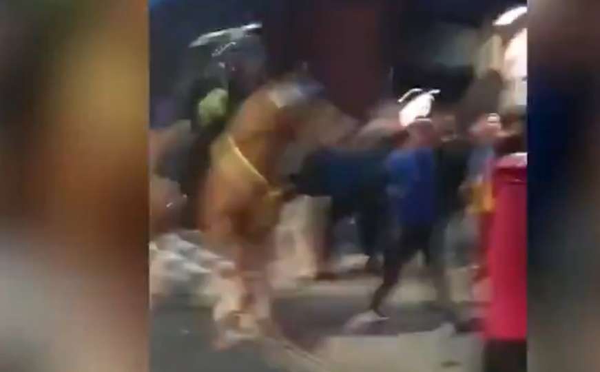 Fudbalski huligan šakom udario policijskog konja, a karma ga je brzo stigla